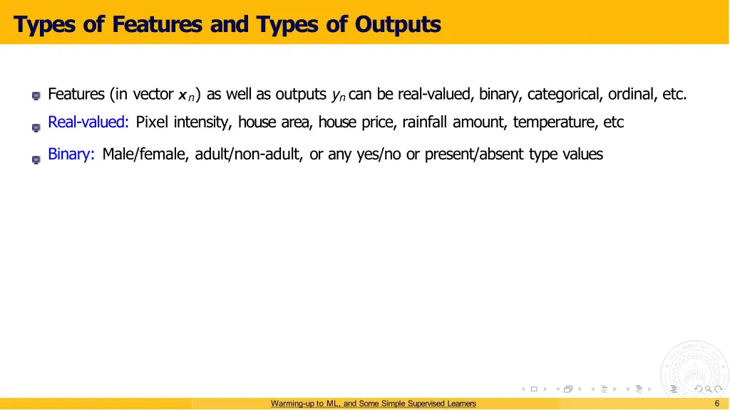 types of features and types of outputs 2