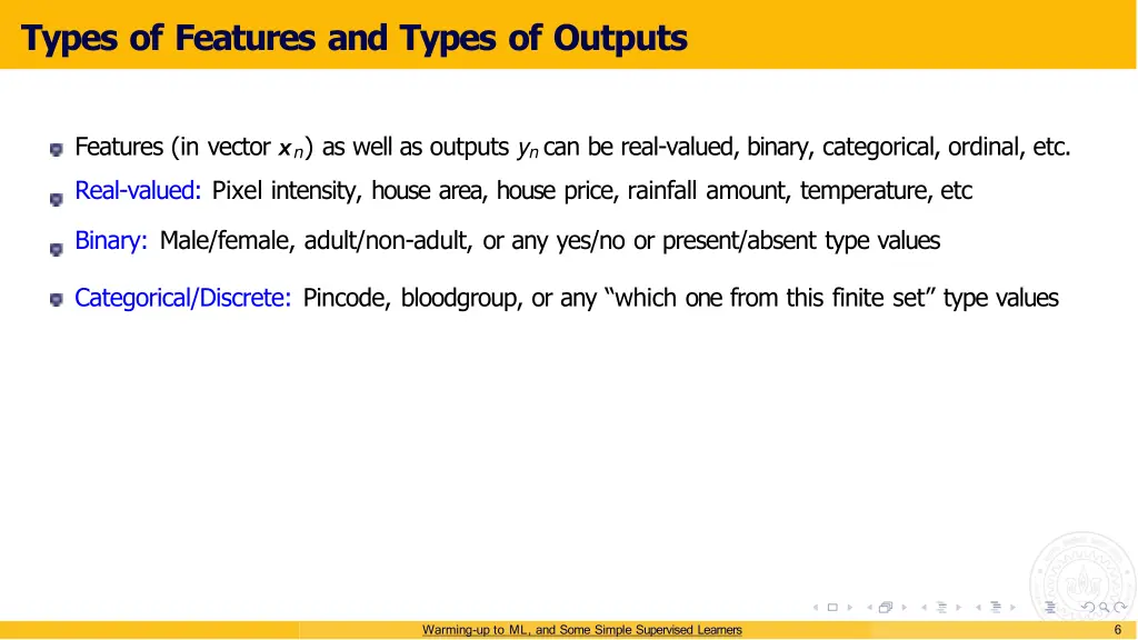 types of features and types of outputs 3