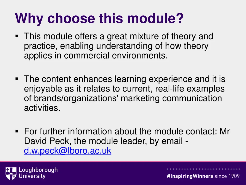 why choose this module