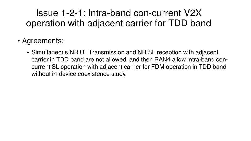 issue 1 2 1 intra band con current v2x operation