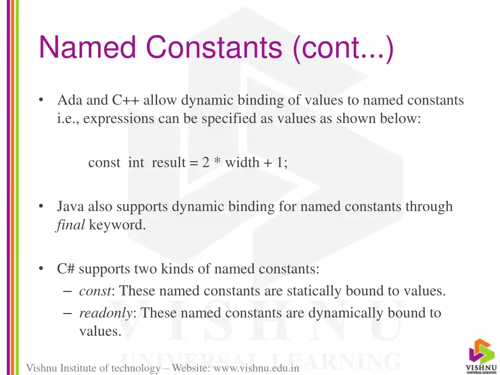 named constants cont 1