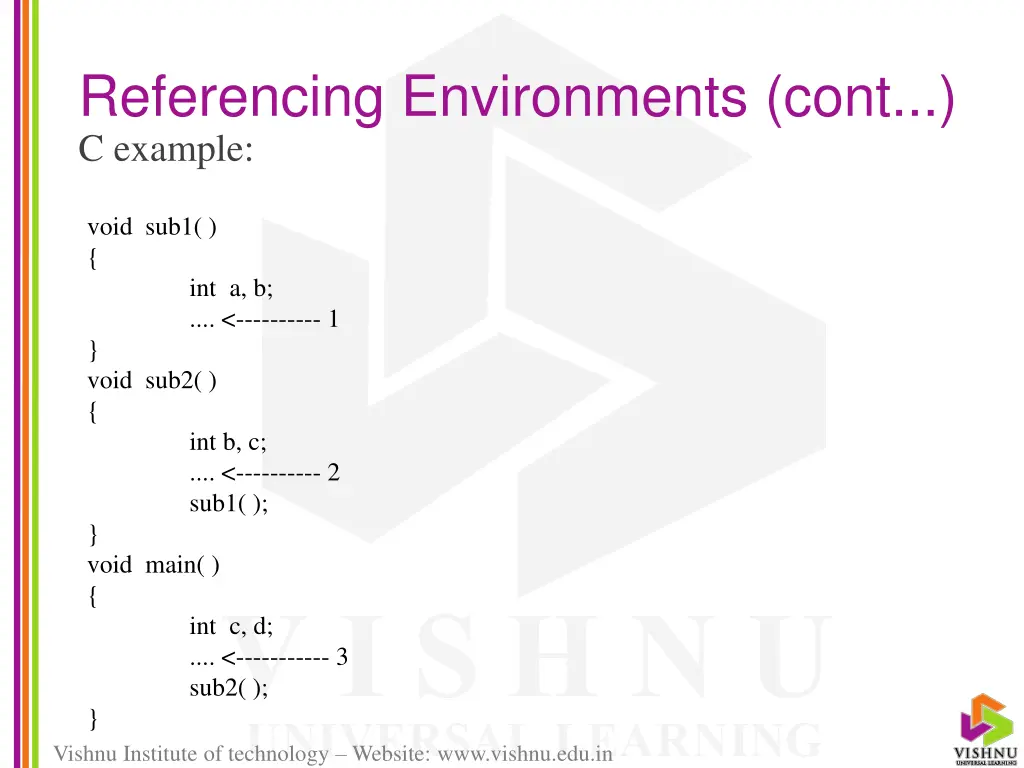 referencing environments cont c example