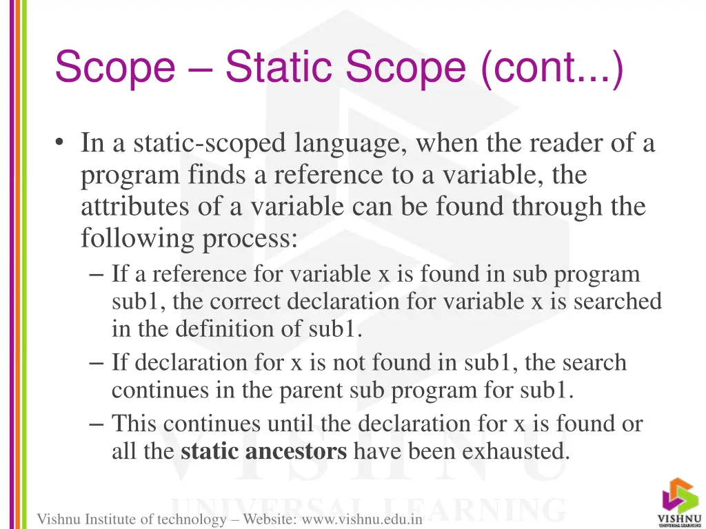 scope static scope cont