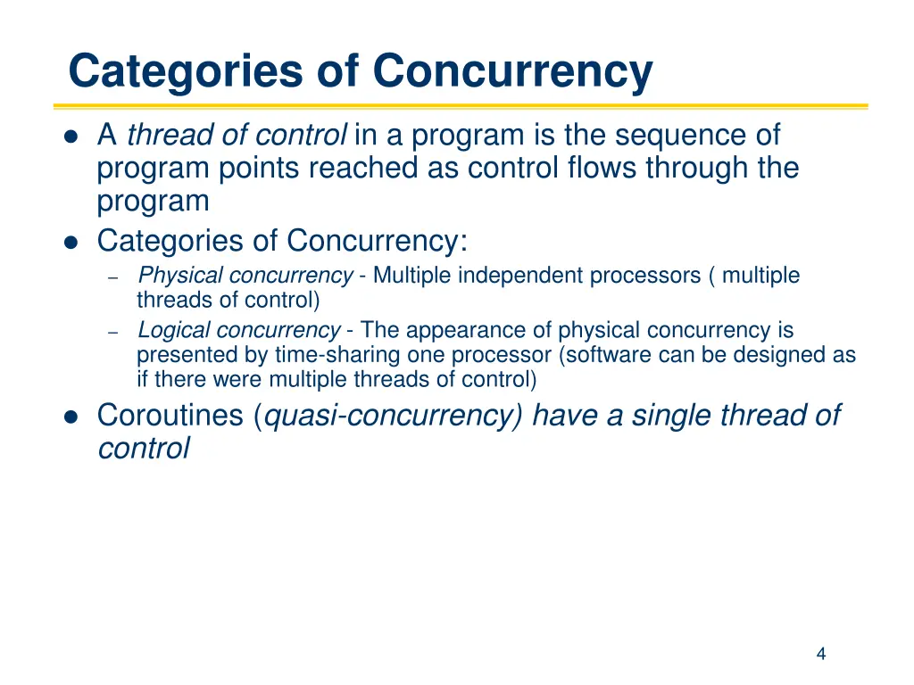 categories of concurrency