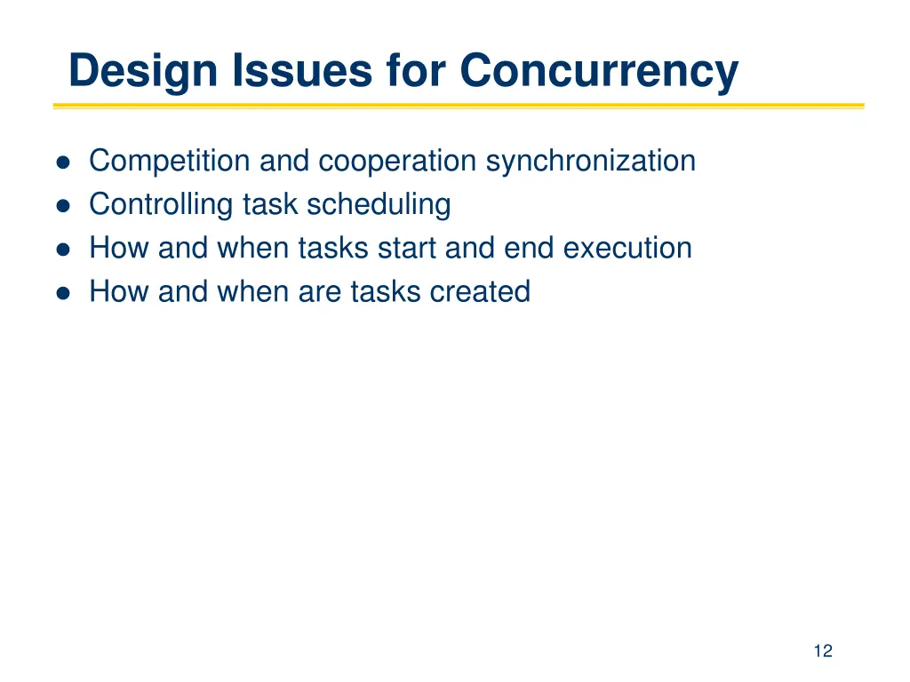 design issues for concurrency