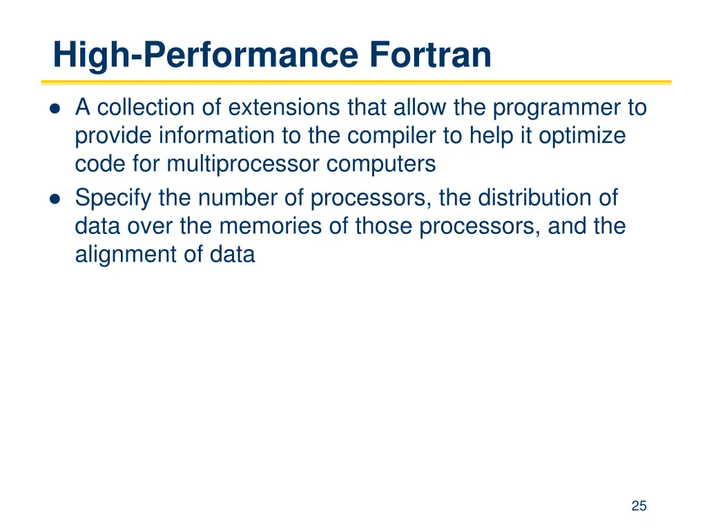high performance fortran