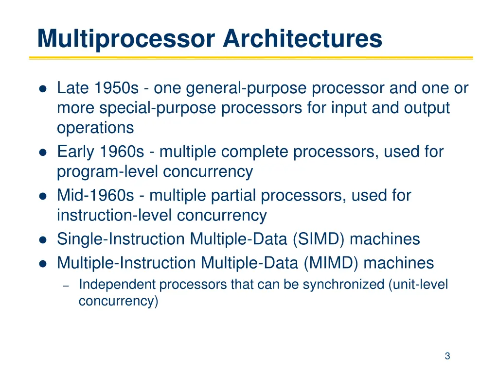 multiprocessor architectures