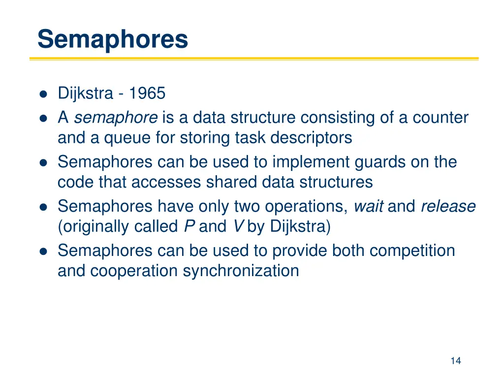 semaphores