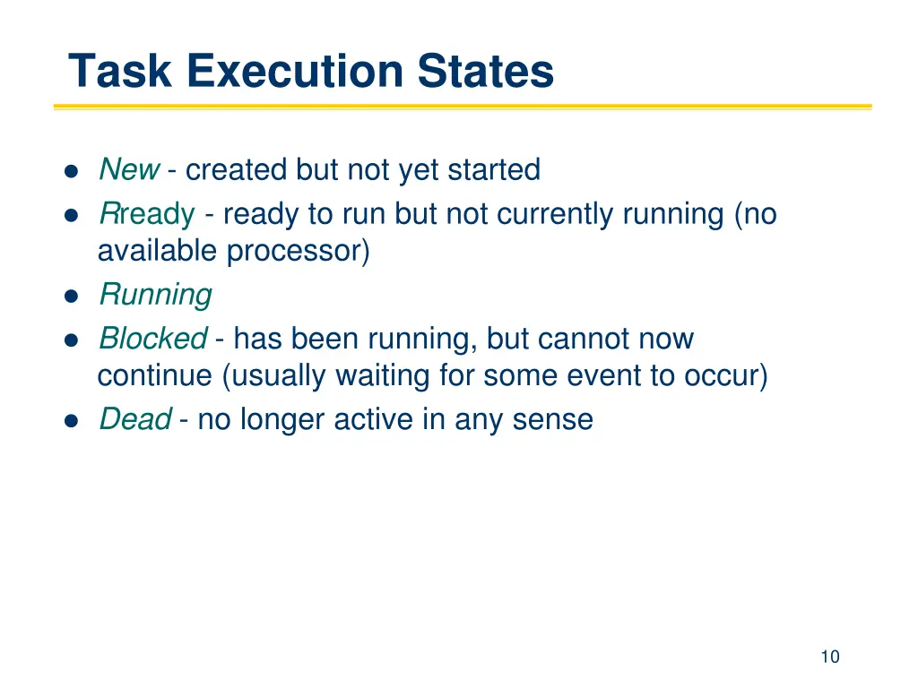 task execution states