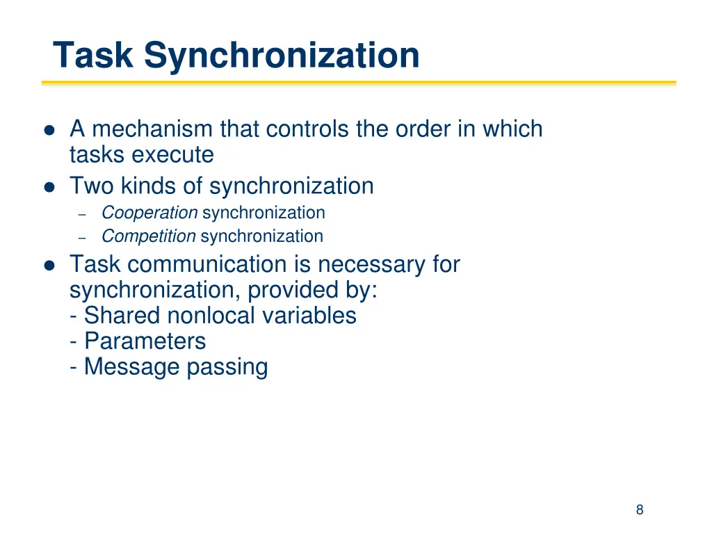 task synchronization