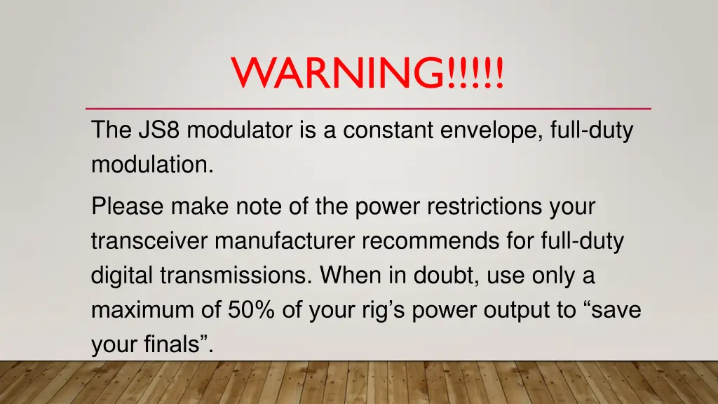 warning