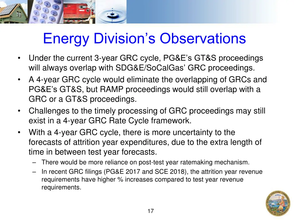 energy division s observations