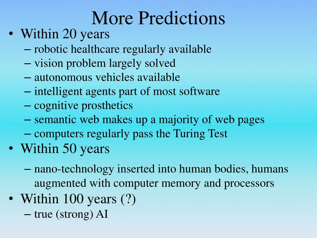 more predictions