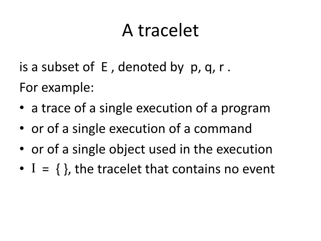 a tracelet