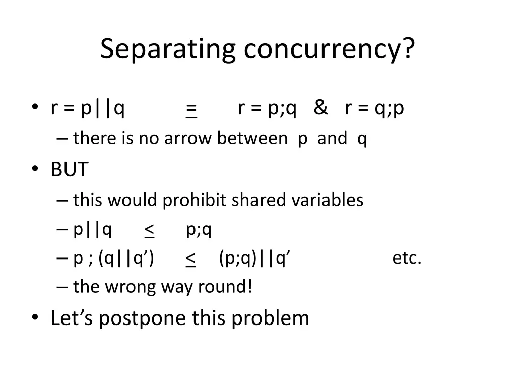 separating concurrency