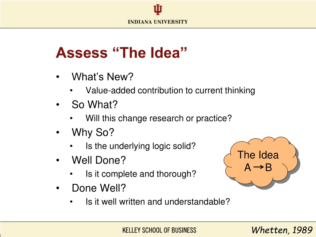 assess the idea