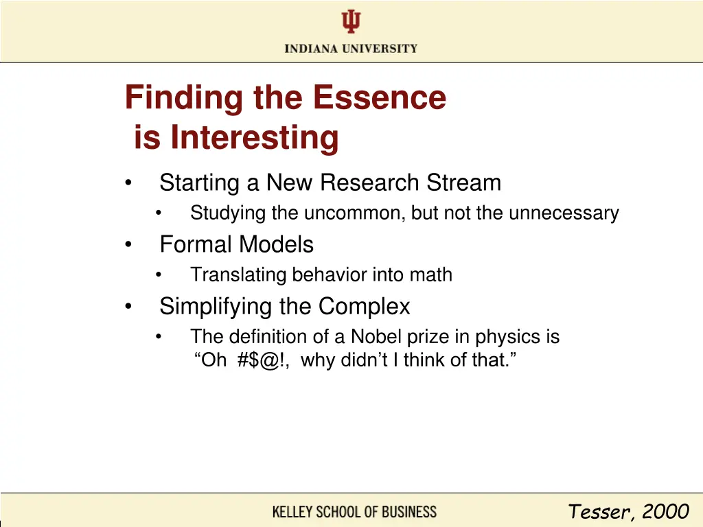finding the essence is interesting