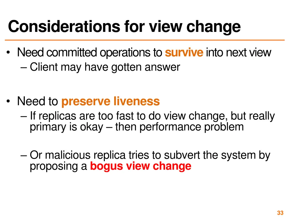 considerations for view change