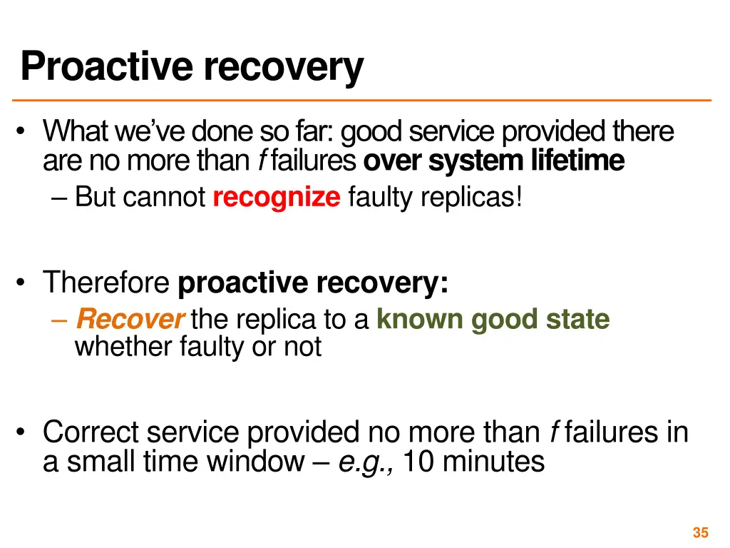 proactive recovery