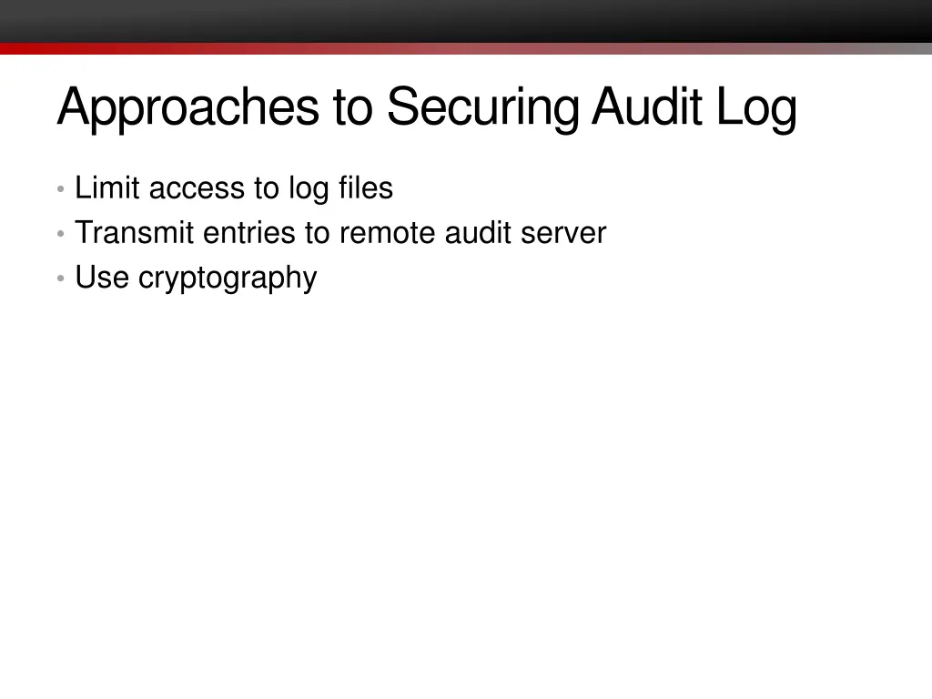 approaches to securing audit log