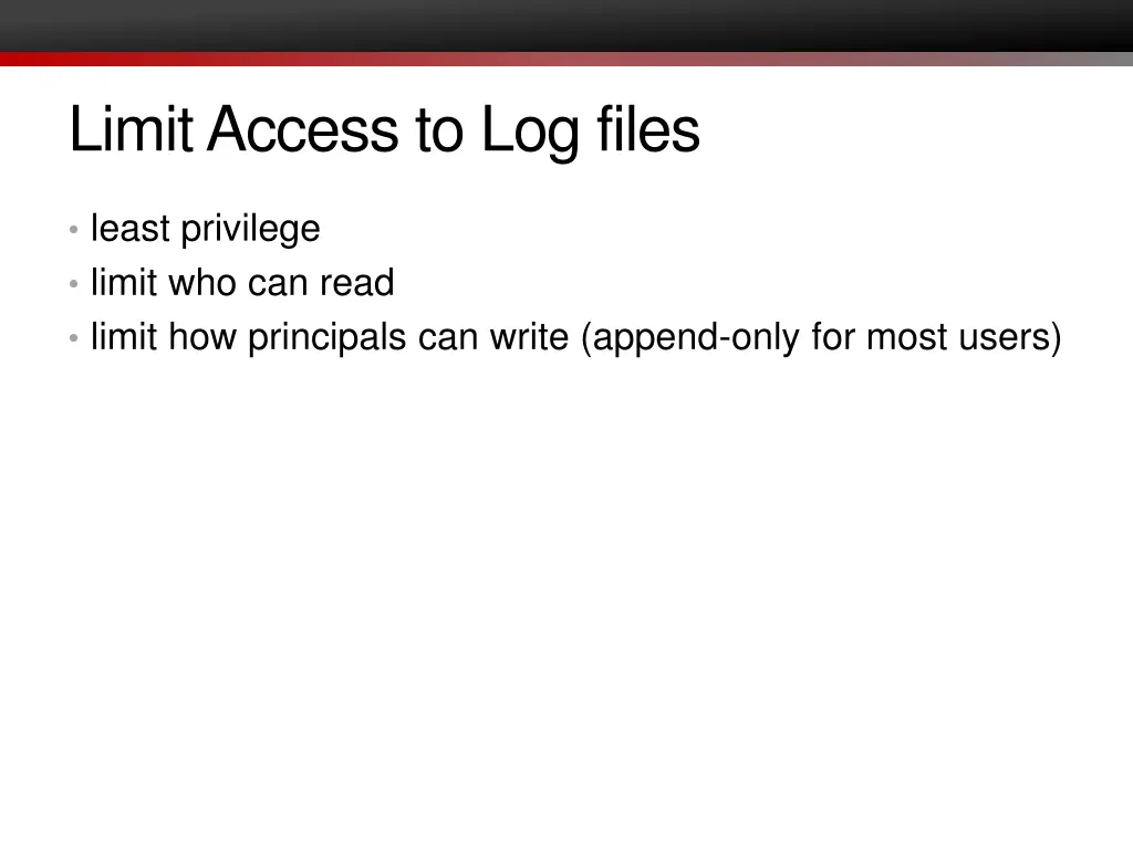 limit access to log files