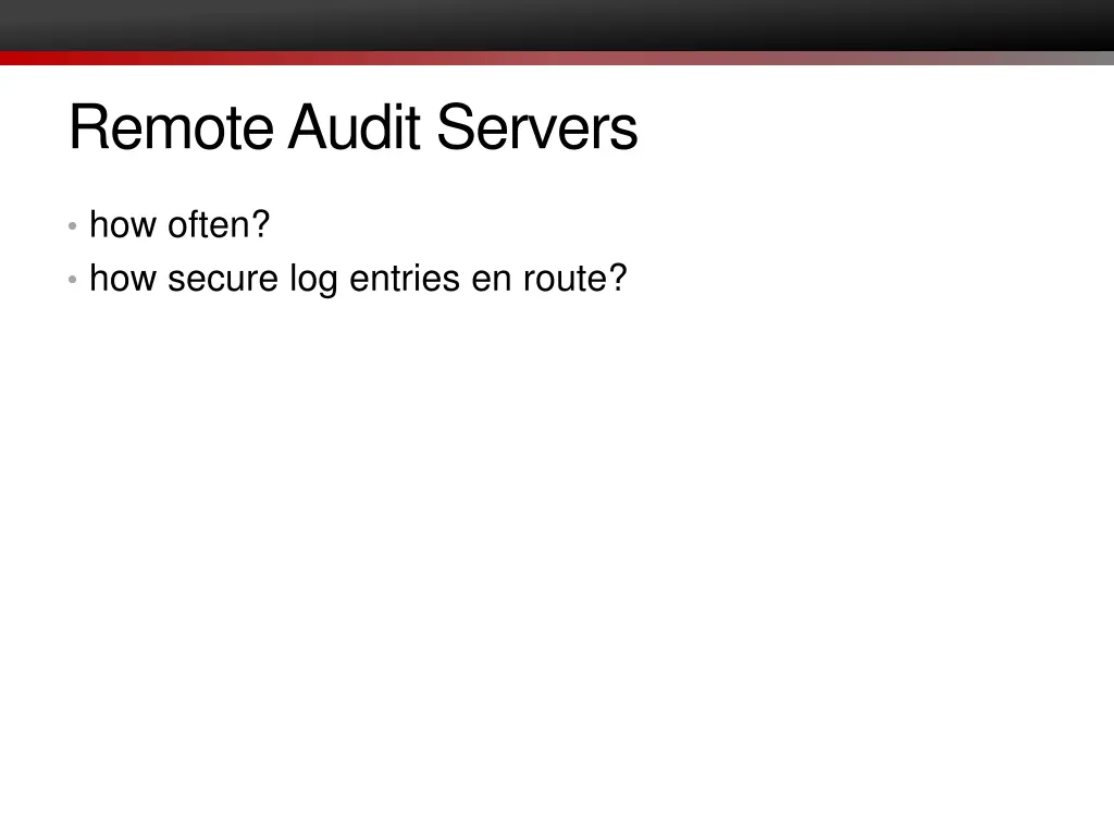 remote audit servers