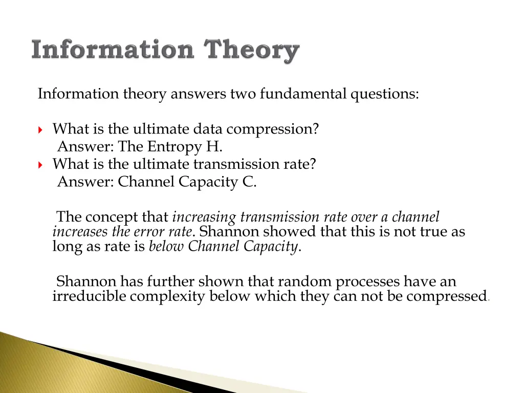 information theory answers two fundamental