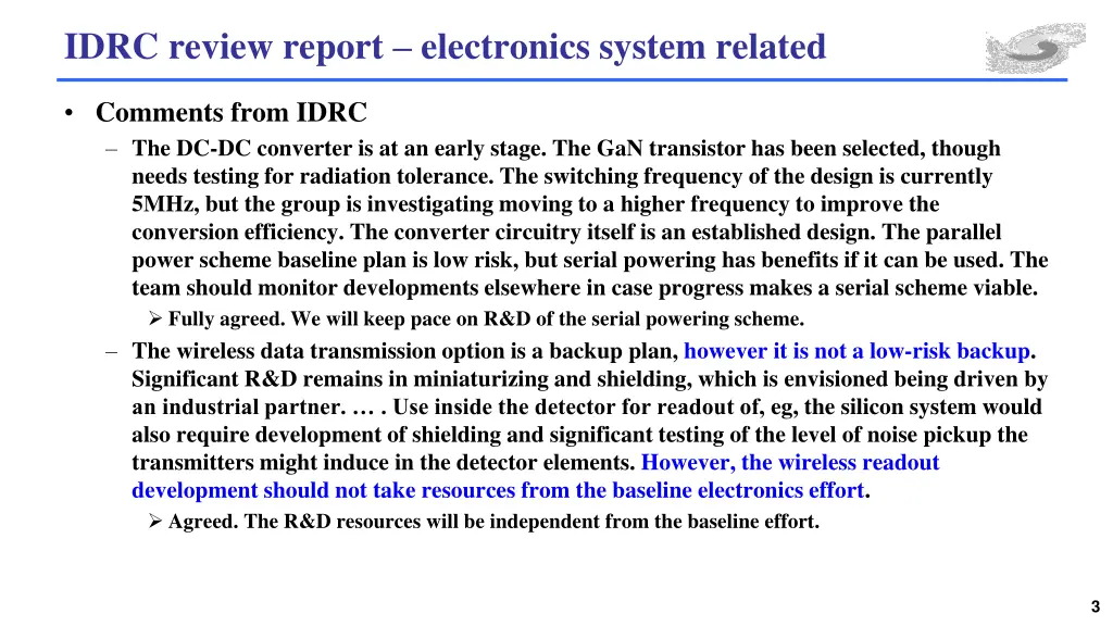 idrc review report electronics system related 2