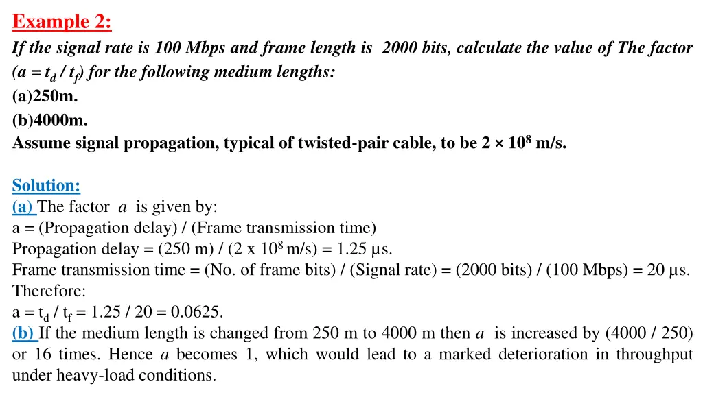 example 2 if the signal rate is 100 mbps