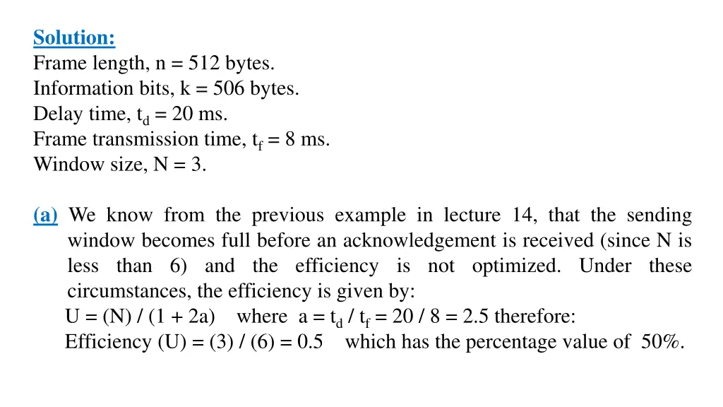 solution frame length n 512 bytes information