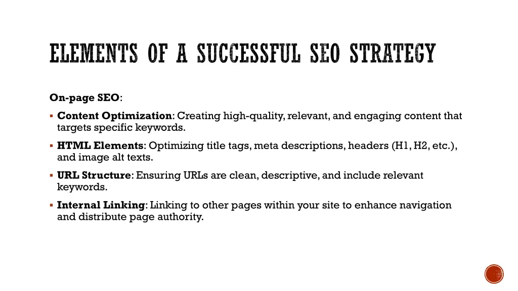elements of a successful seo strategy