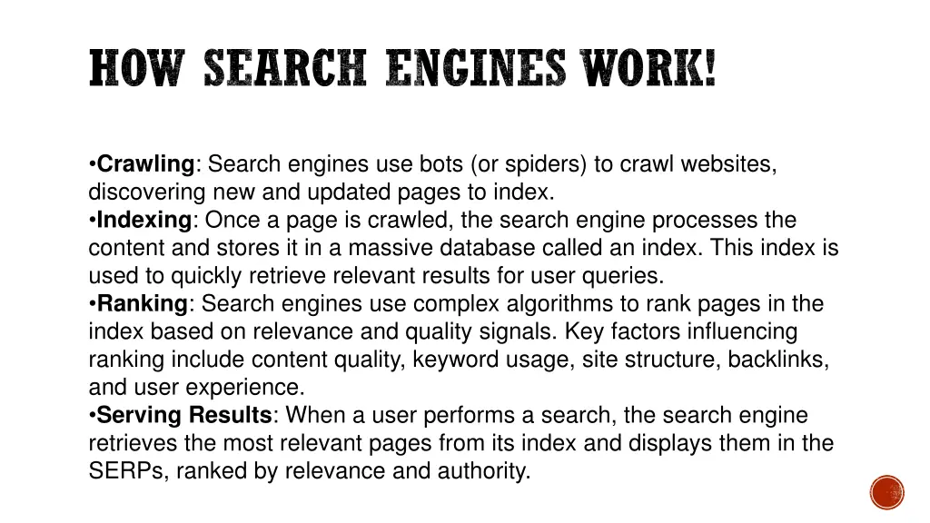 how search engines work