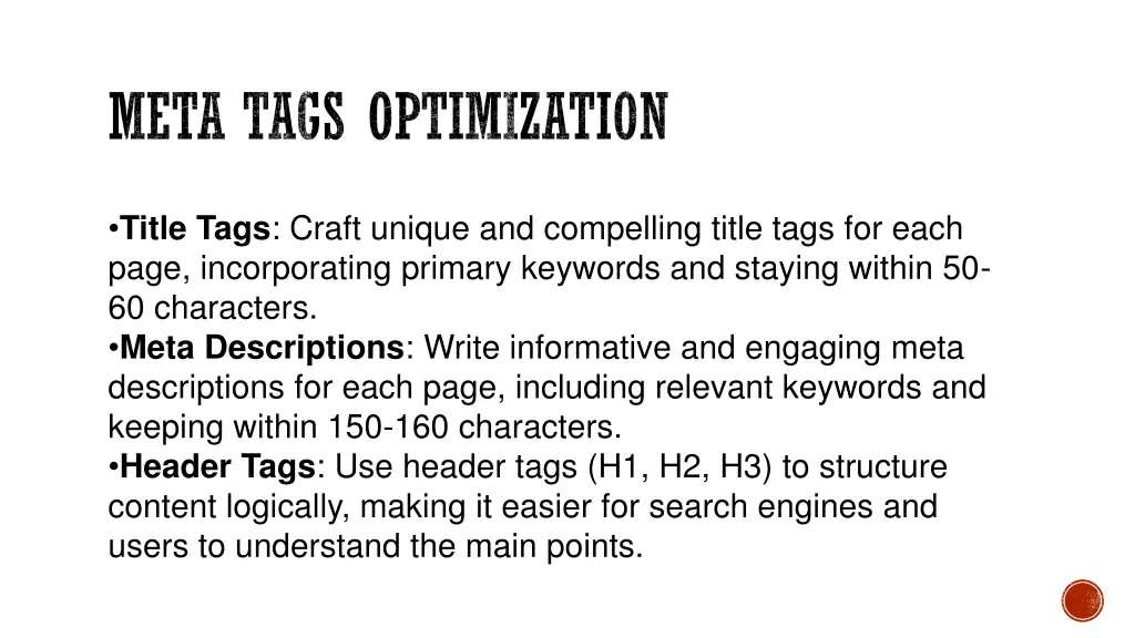 meta tags optimization