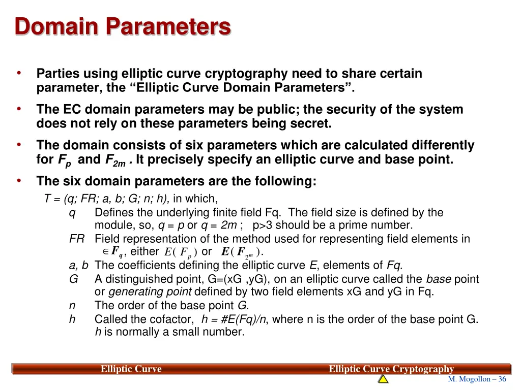 domain parameters