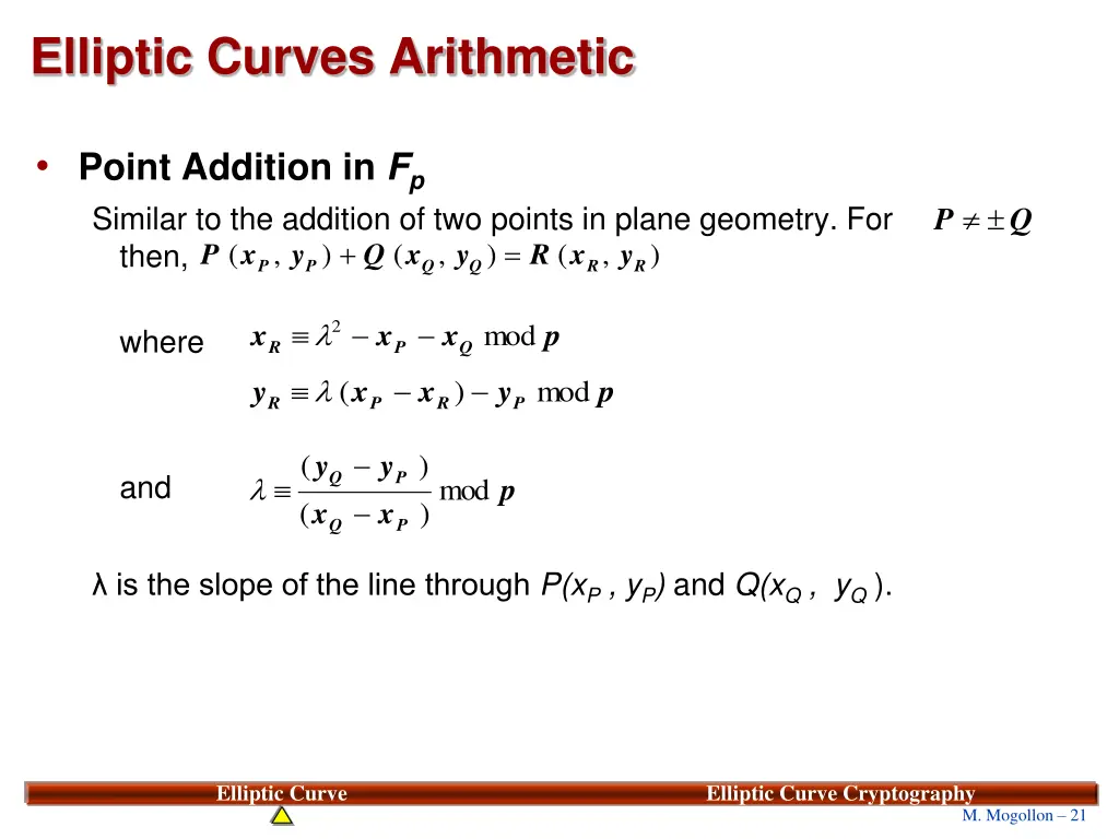 elliptic curves arithmetic
