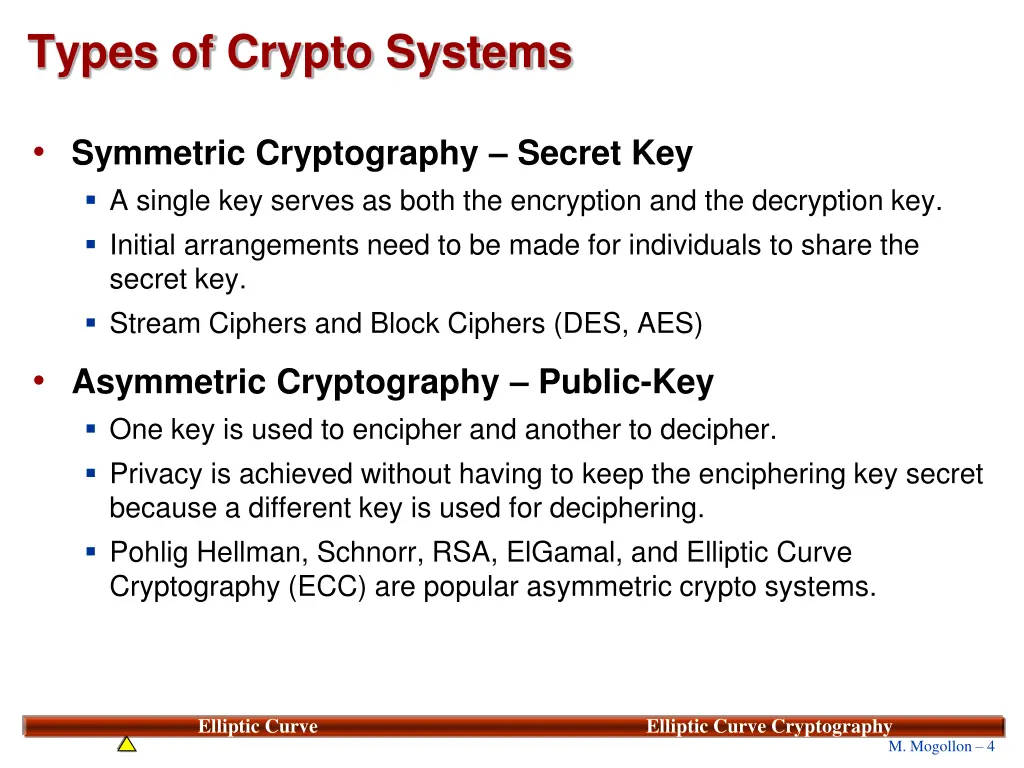 types of crypto systems