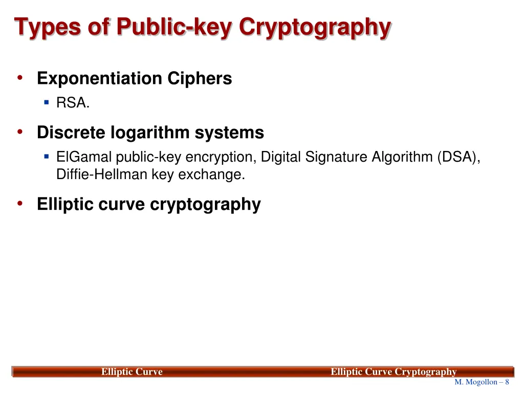types of public key cryptography