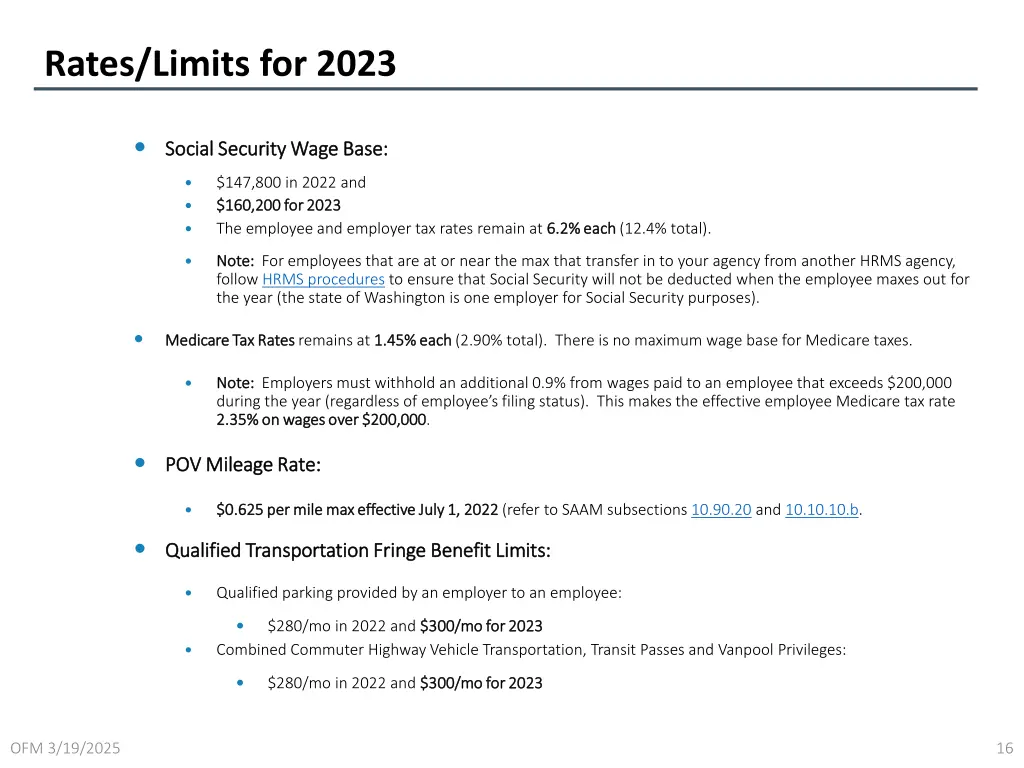 rates limits for 2023