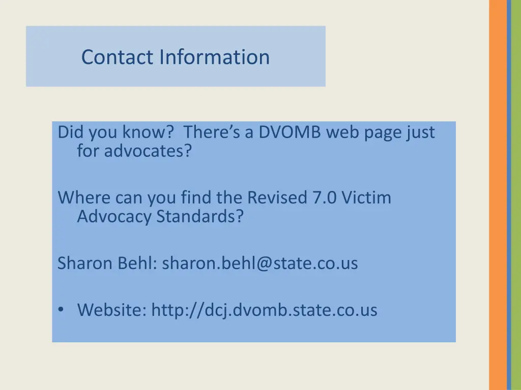 contact information
