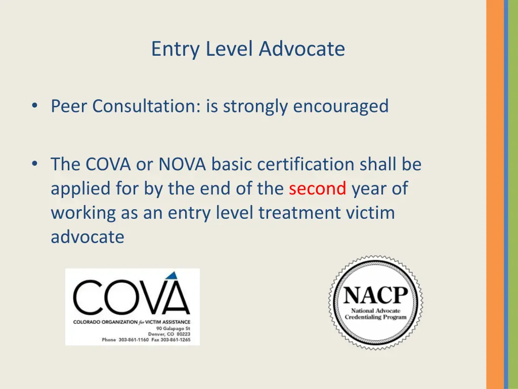 entry level advocate