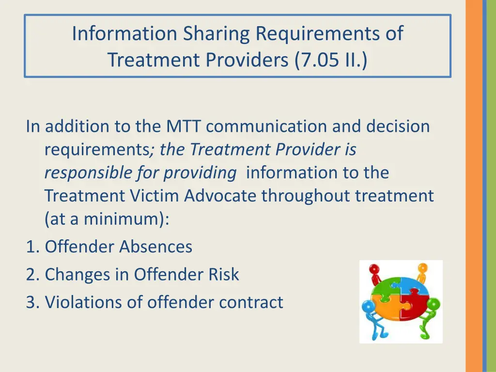 information sharing requirements of treatment 1