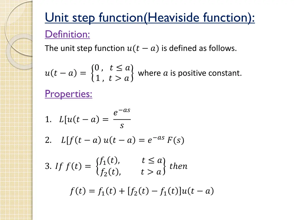 unit step function heaviside function definition