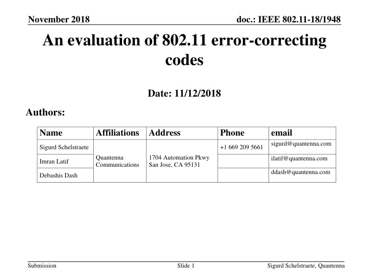 november 2018 an evaluation of 802 11 error