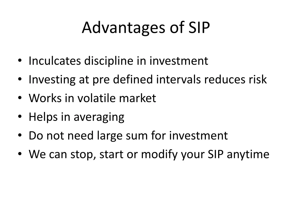 advantages of sip