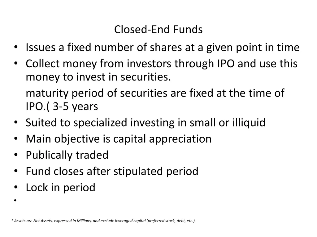 closed end funds