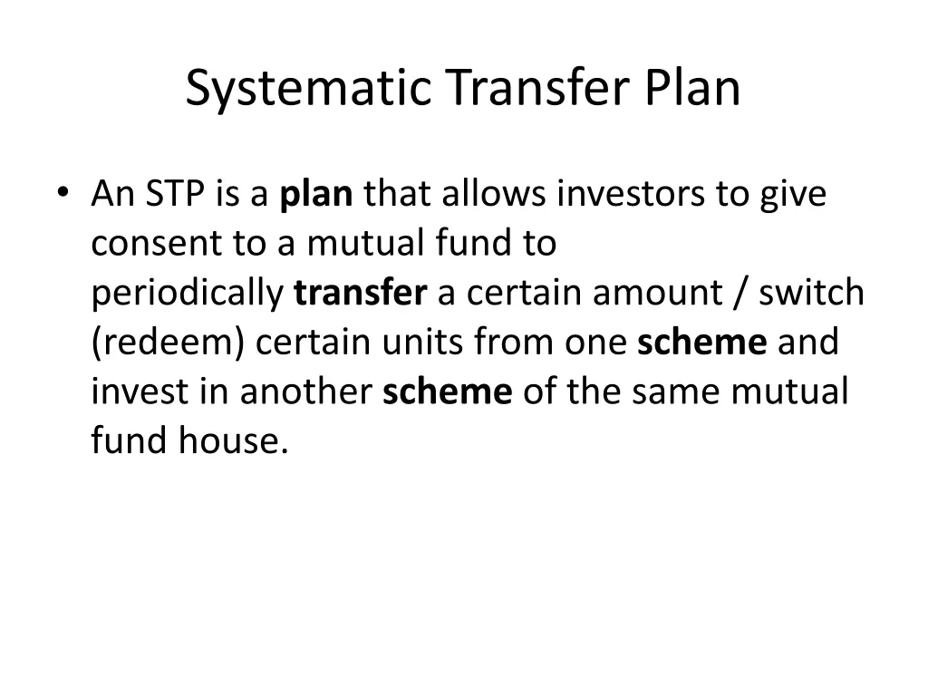 systematic transfer plan