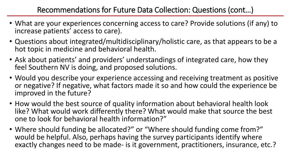 recommendations for future recommendations 4