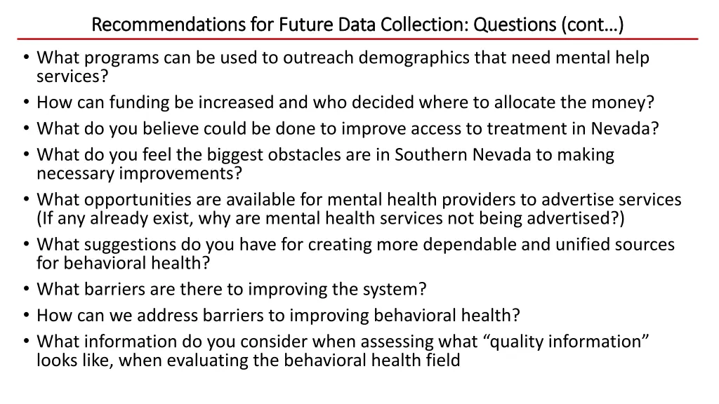 recommendations for future recommendations 5