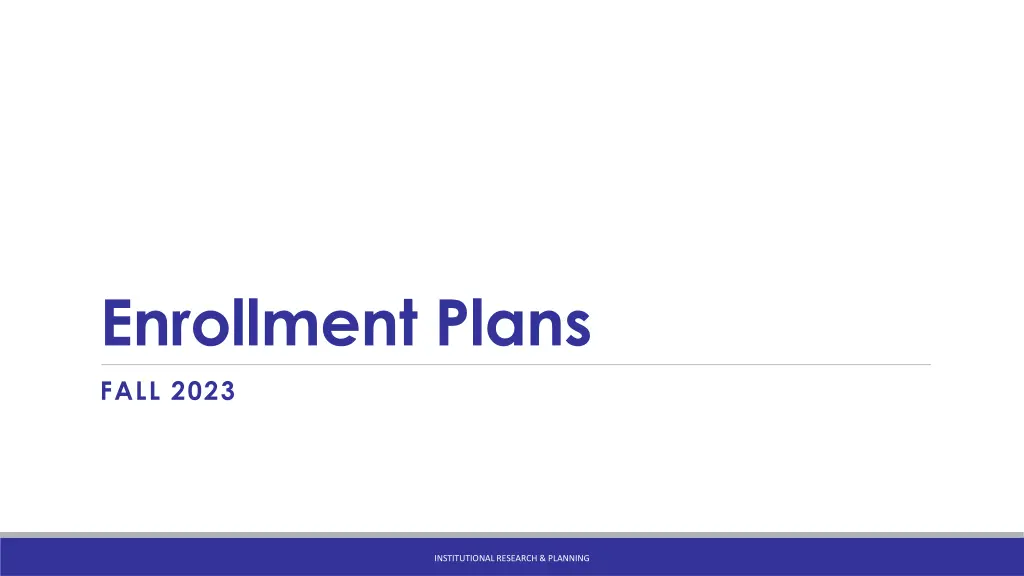 enrollment plans