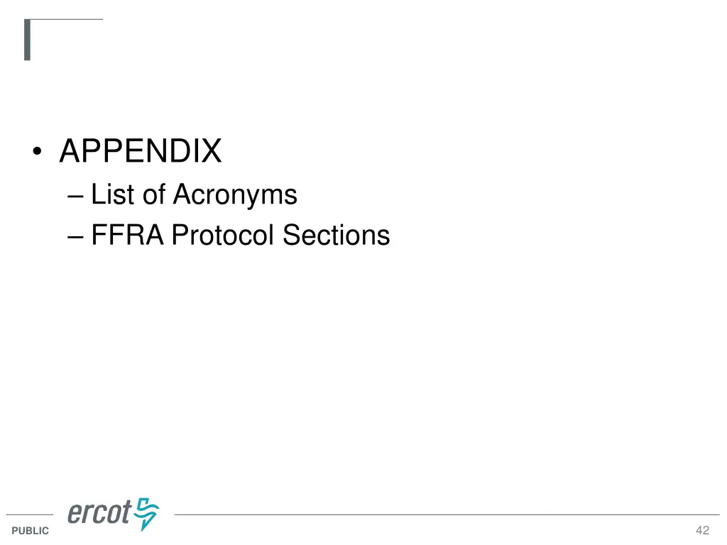 appendix list of acronyms ffra protocol sections